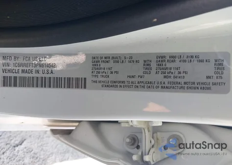 2023 Ram 1500 Big Horn 4X2 5'7 Box from USA, damaged, VIN 1C6RREFT3PN614542